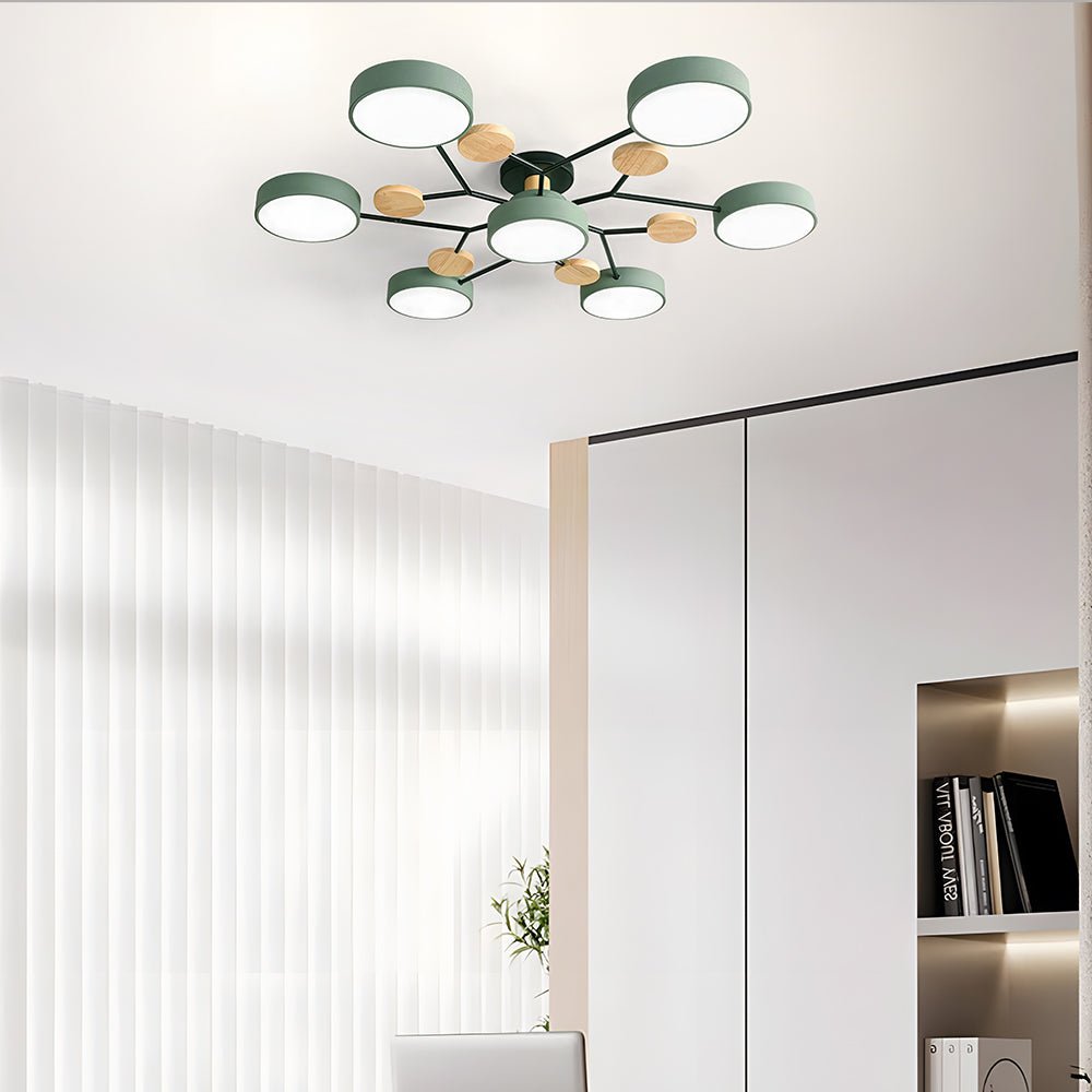 ضوء سقفي LED متعدد الأذرع مع ظلال دائرية، 24 بوصة | روزاليسا