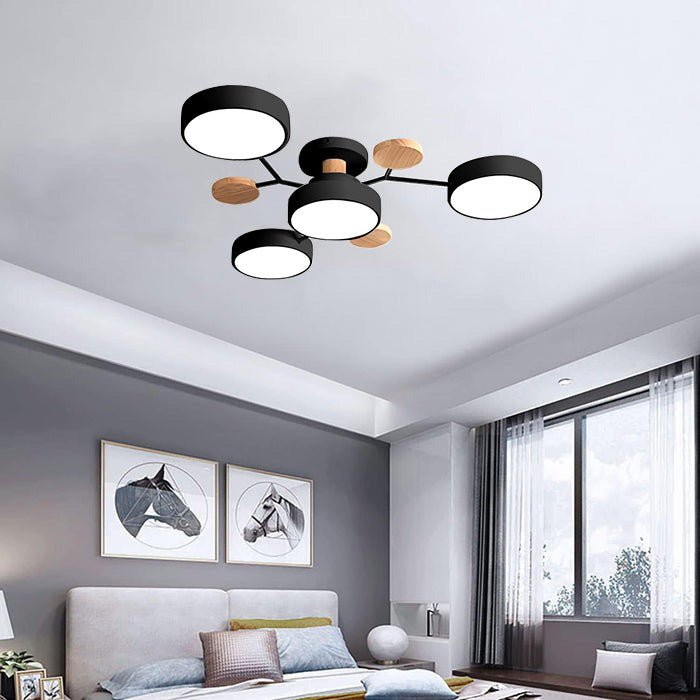 ضوء سقفي LED متعدد الأذرع مع ظلال دائرية، 24 بوصة | روزاليسا