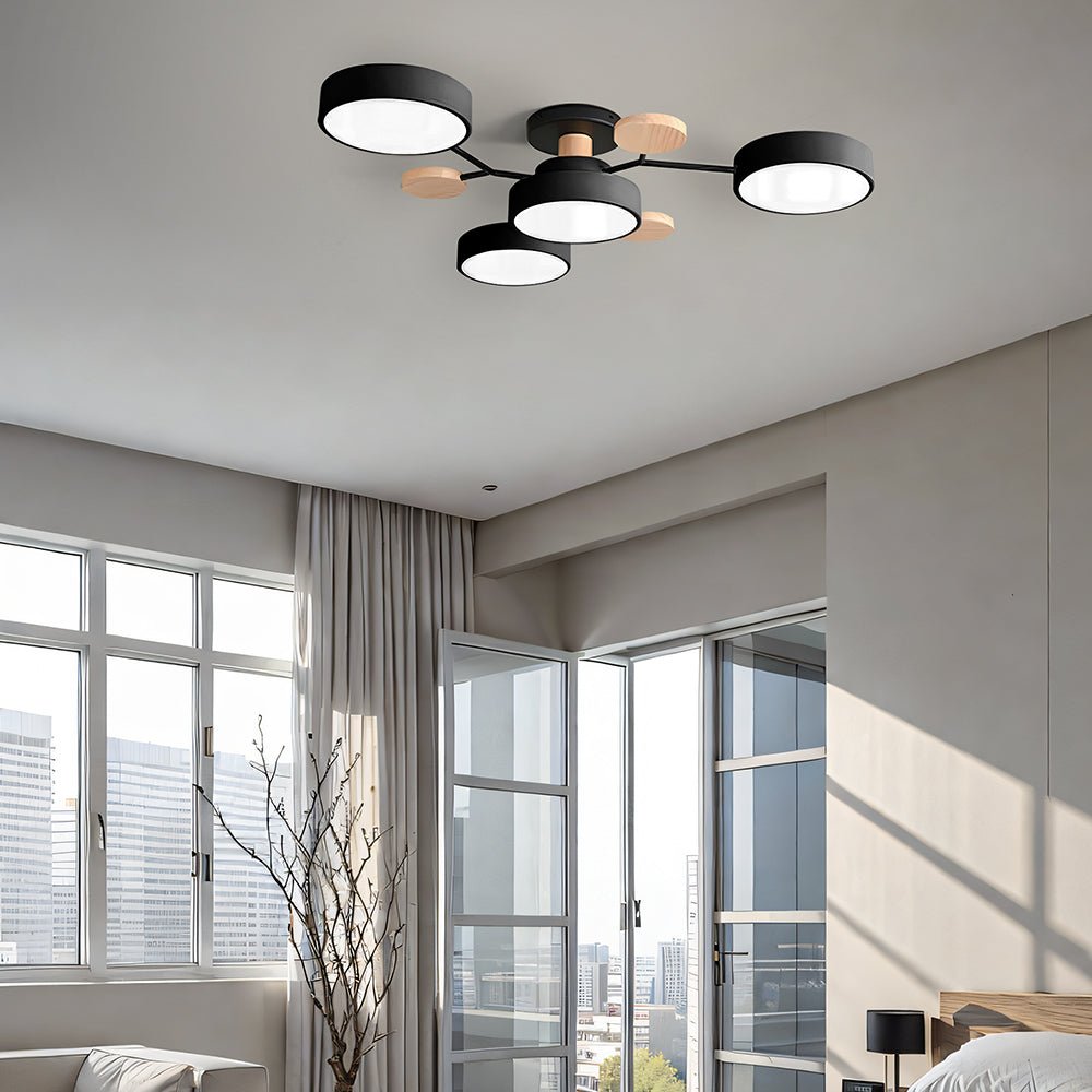 ضوء سقفي LED متعدد الأذرع مع ظلال دائرية، 24 بوصة | روزاليسا