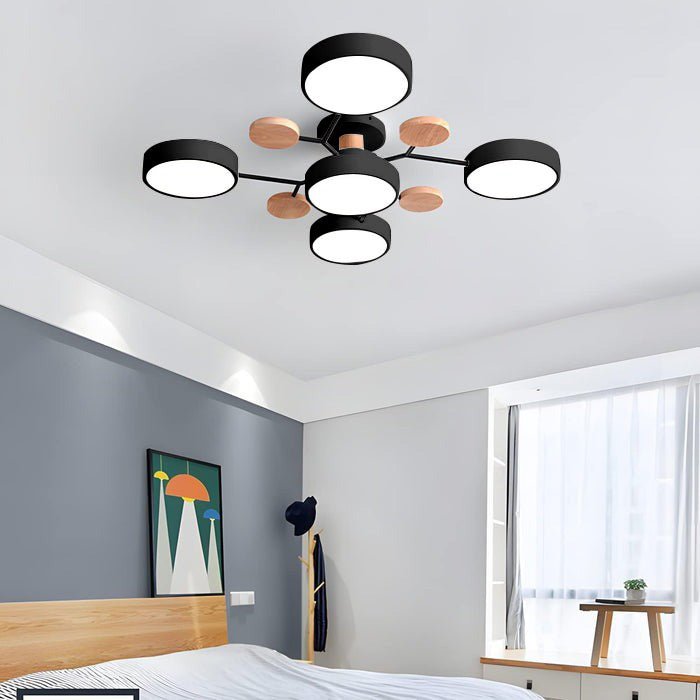 ضوء سقفي LED متعدد الأذرع مع ظلال دائرية، 24 بوصة | روزاليسا
