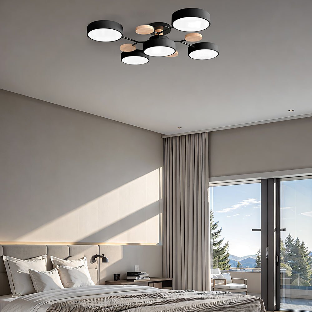 ضوء سقفي LED متعدد الأذرع مع ظلال دائرية، 24 بوصة | روزاليسا