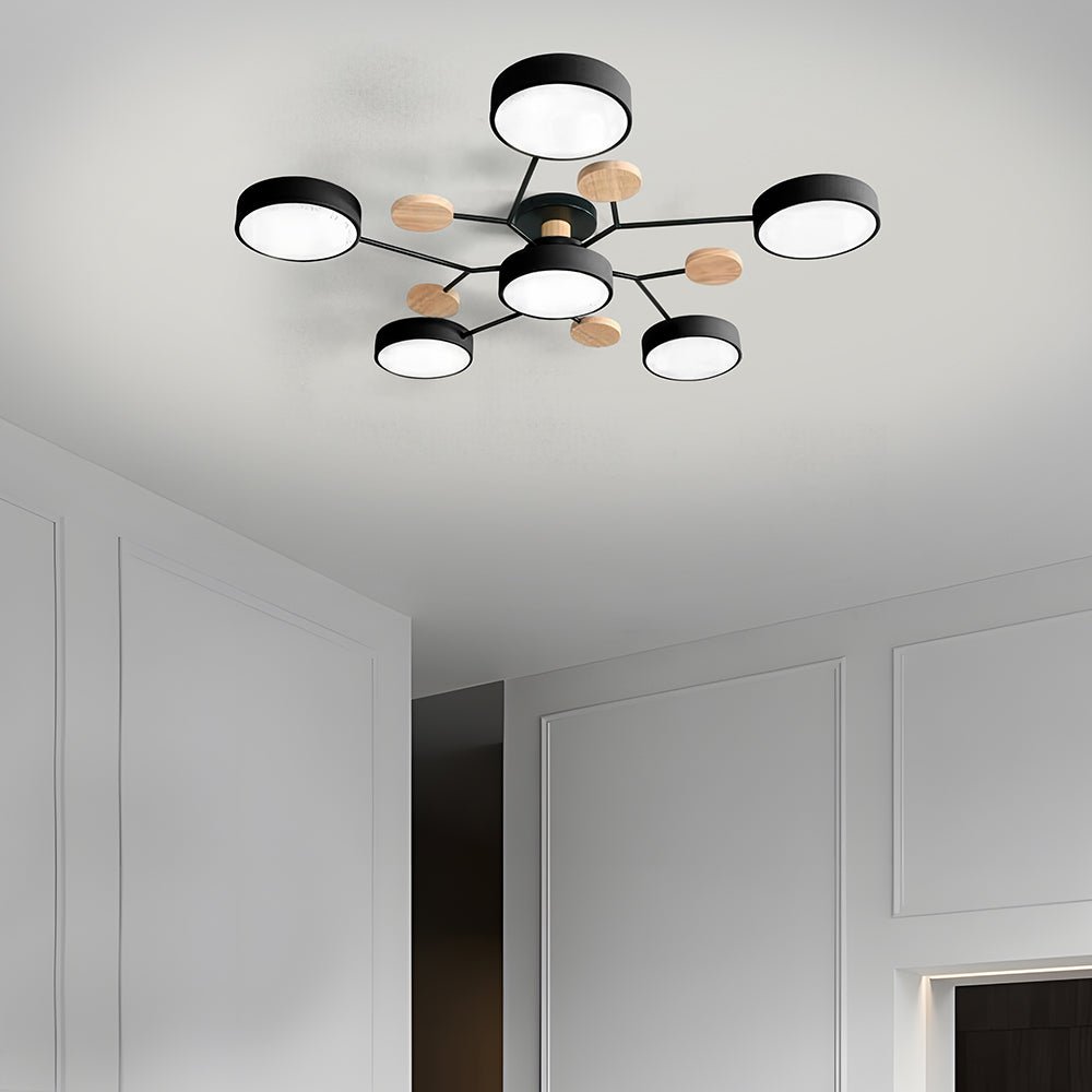 ضوء سقفي LED متعدد الأذرع مع ظلال دائرية، 24 بوصة | روزاليسا