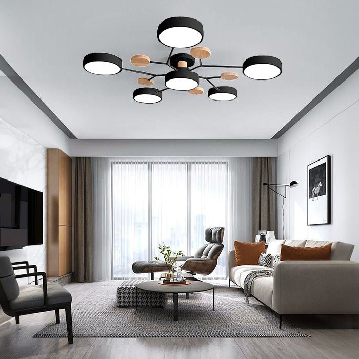 ضوء سقفي LED متعدد الأذرع مع ظلال دائرية، 24 بوصة | روزاليسا