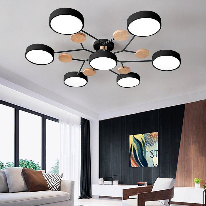 ضوء سقفي LED متعدد الأذرع مع ظلال دائرية، 24 بوصة | روزاليسا
