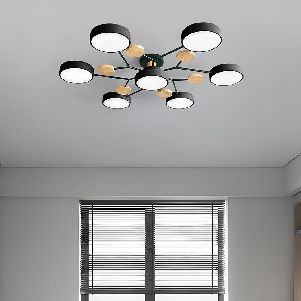 ضوء سقفي LED متعدد الأذرع مع ظلال دائرية، 24 بوصة | روزاليسا