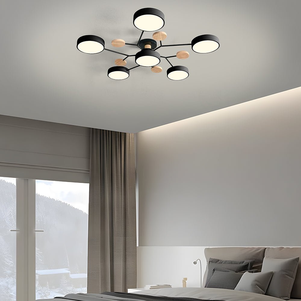 ضوء سقفي LED متعدد الأذرع مع ظلال دائرية، 24 بوصة | روزاليسا