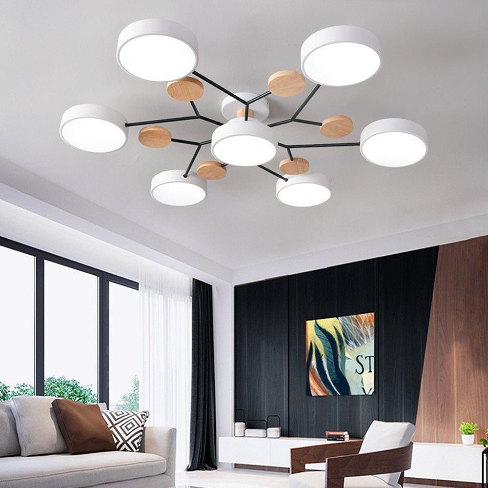 ضوء سقفي LED متعدد الأذرع مع ظلال دائرية، 24 بوصة | روزاليسا