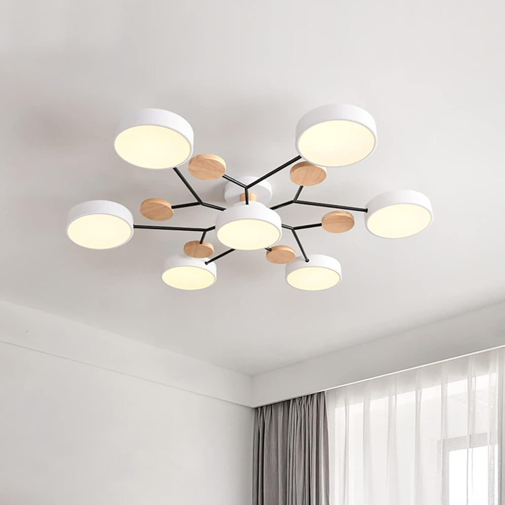 ضوء سقفي LED متعدد الأذرع مع ظلال دائرية، 24 بوصة | روزاليسا