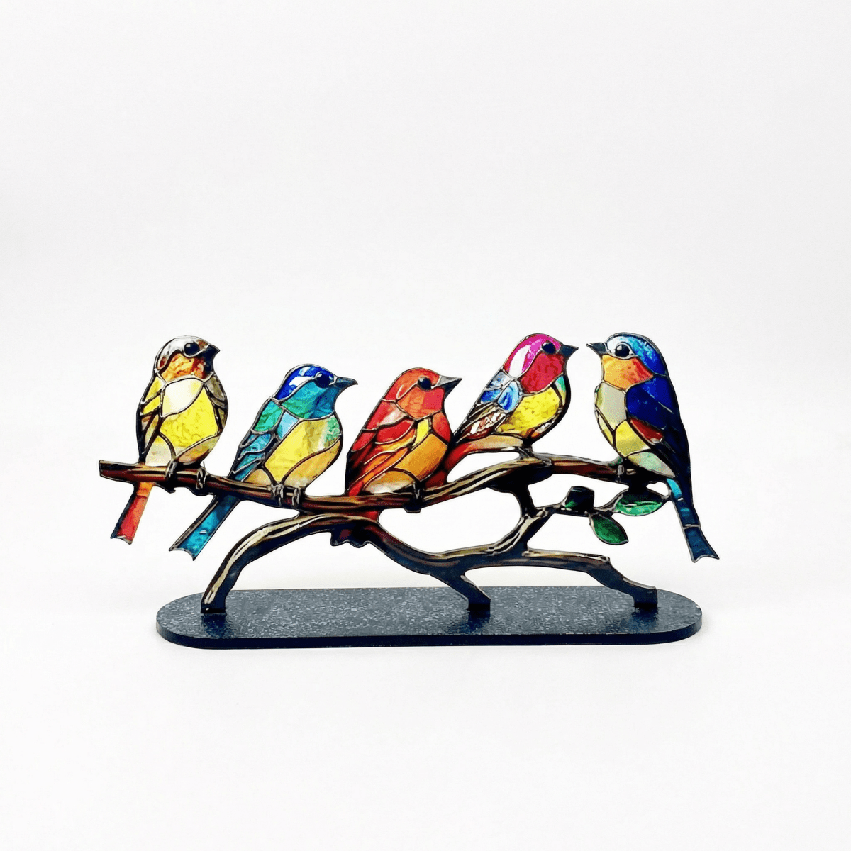 Acrylornament mit mehreren Vögeln auf einem Ast, dekorativer Wohnakzent | Rosalyssa