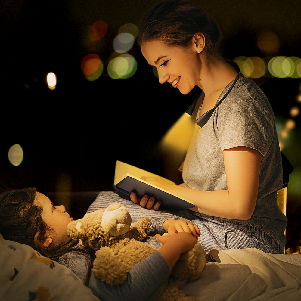 Lampe de lecture LED rechargeable pour le cou avec bras flexible