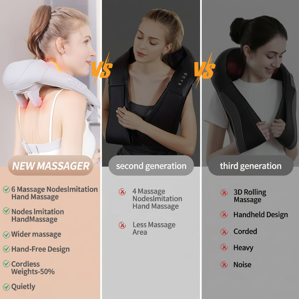 Bezdrátový masážní přístroj na krk pro úlevu od bolesti ramen doma