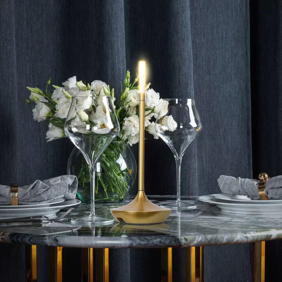 Graceful Curves Define LumenAstra Candlestick Lamp For Timeless Charm