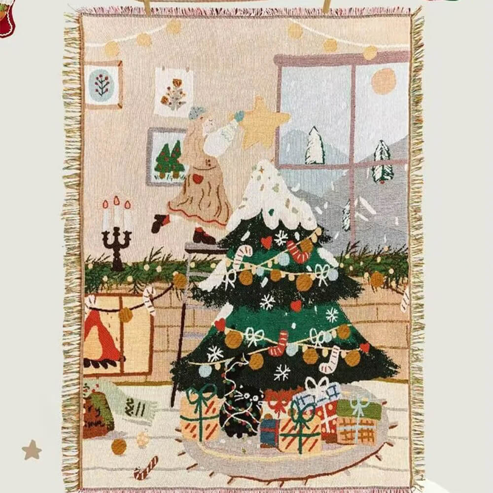 SnowHaven Easy-Care Christmas Slipcover For Sofas And Armchairs