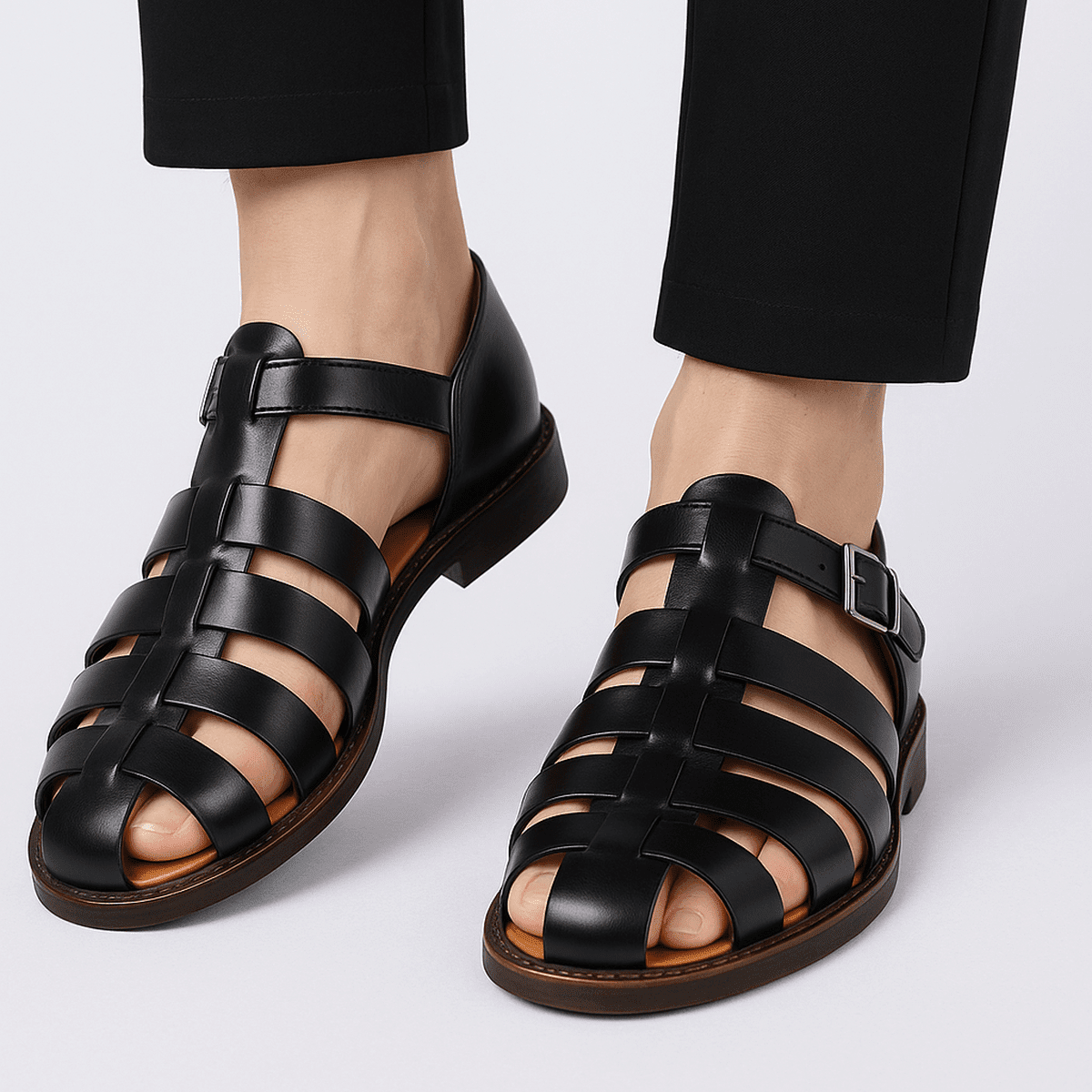 NovaStride Classic Herren Freizeit-Sandalen mit geschlossenem geflochtenem Komfort