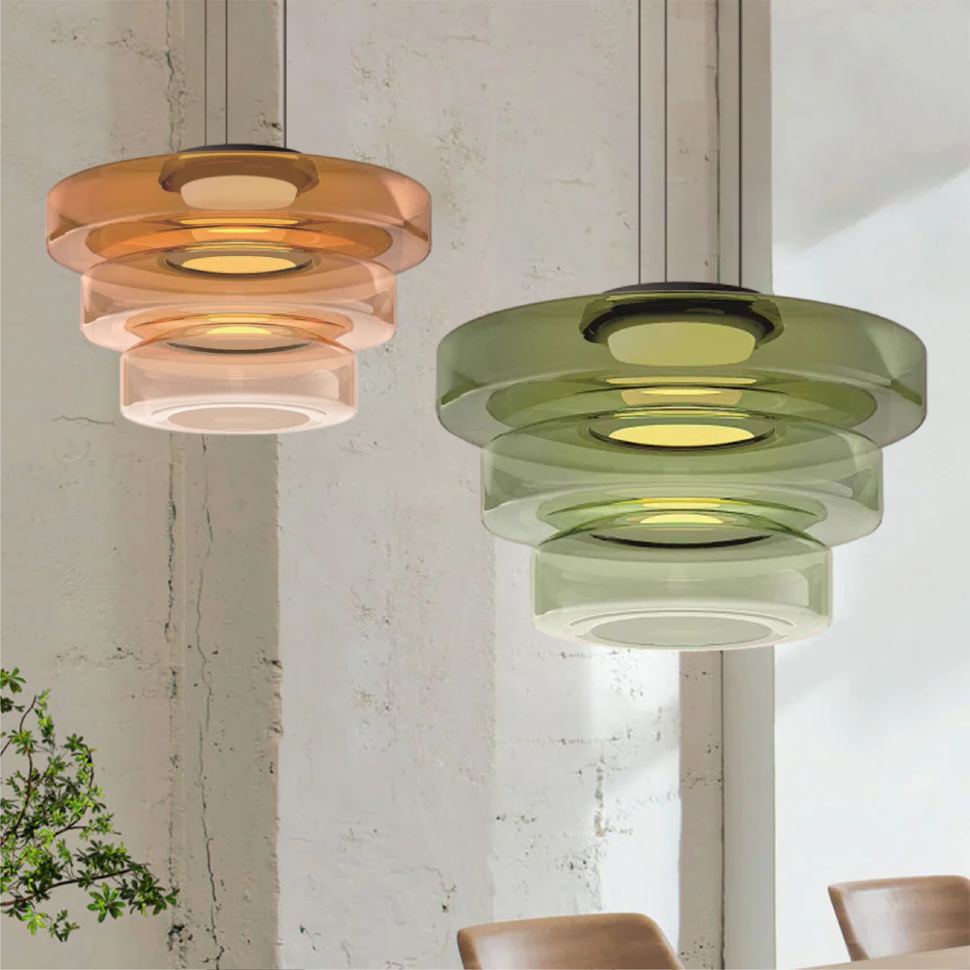 Bauhaus glazen hanglamp voor keuken en eetgedeeltes
