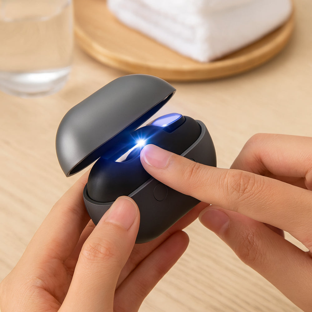 مقص أظافر كهربائي قابل لإعادة الشحن مع ضوء LED لتقليم سهل