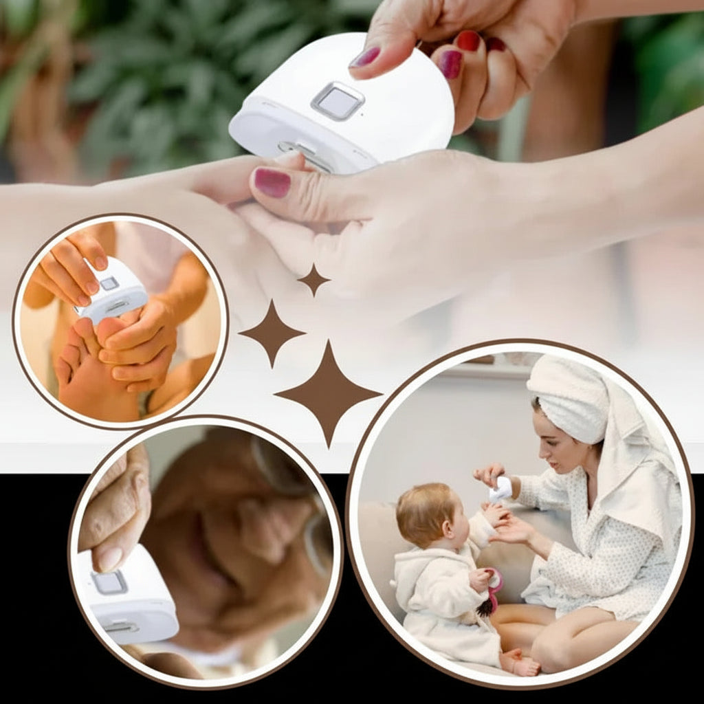 Coupe-ongles électrique rechargeable avec lumière LED pour ongles des mains et des pieds