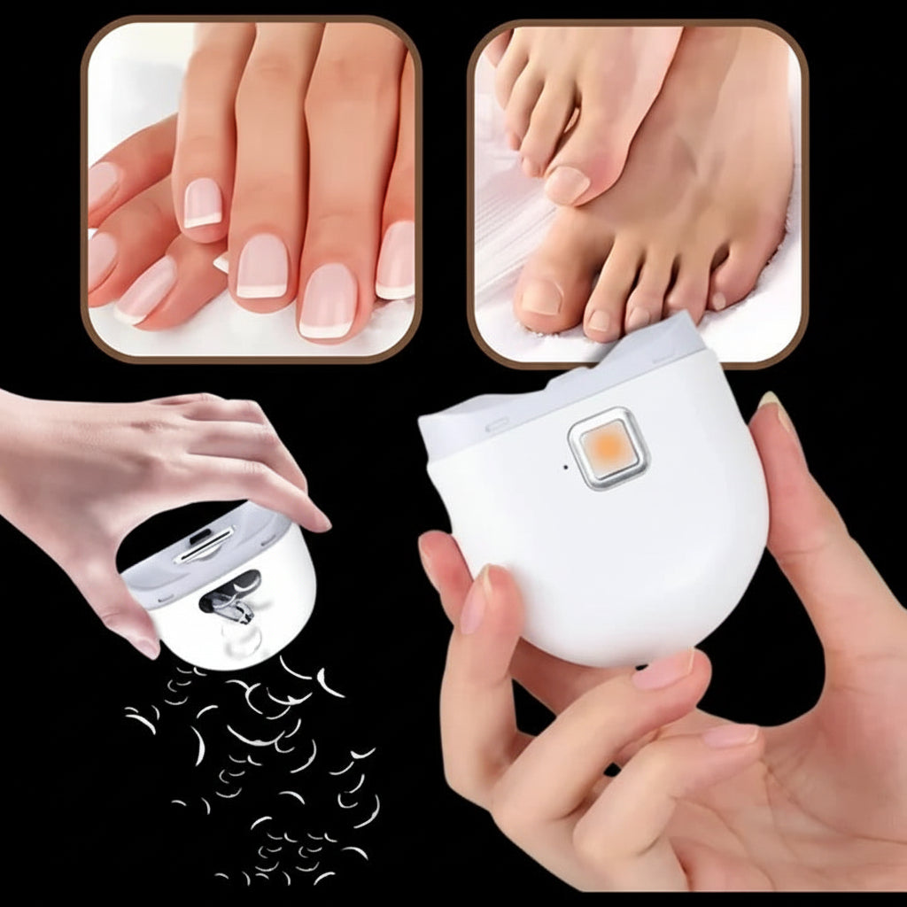 Coupe-ongles électrique rechargeable avec lumière LED pour ongles des mains et des pieds