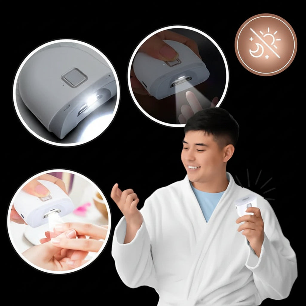 Coupe-ongles électrique rechargeable avec lumière LED pour ongles des mains et des pieds
