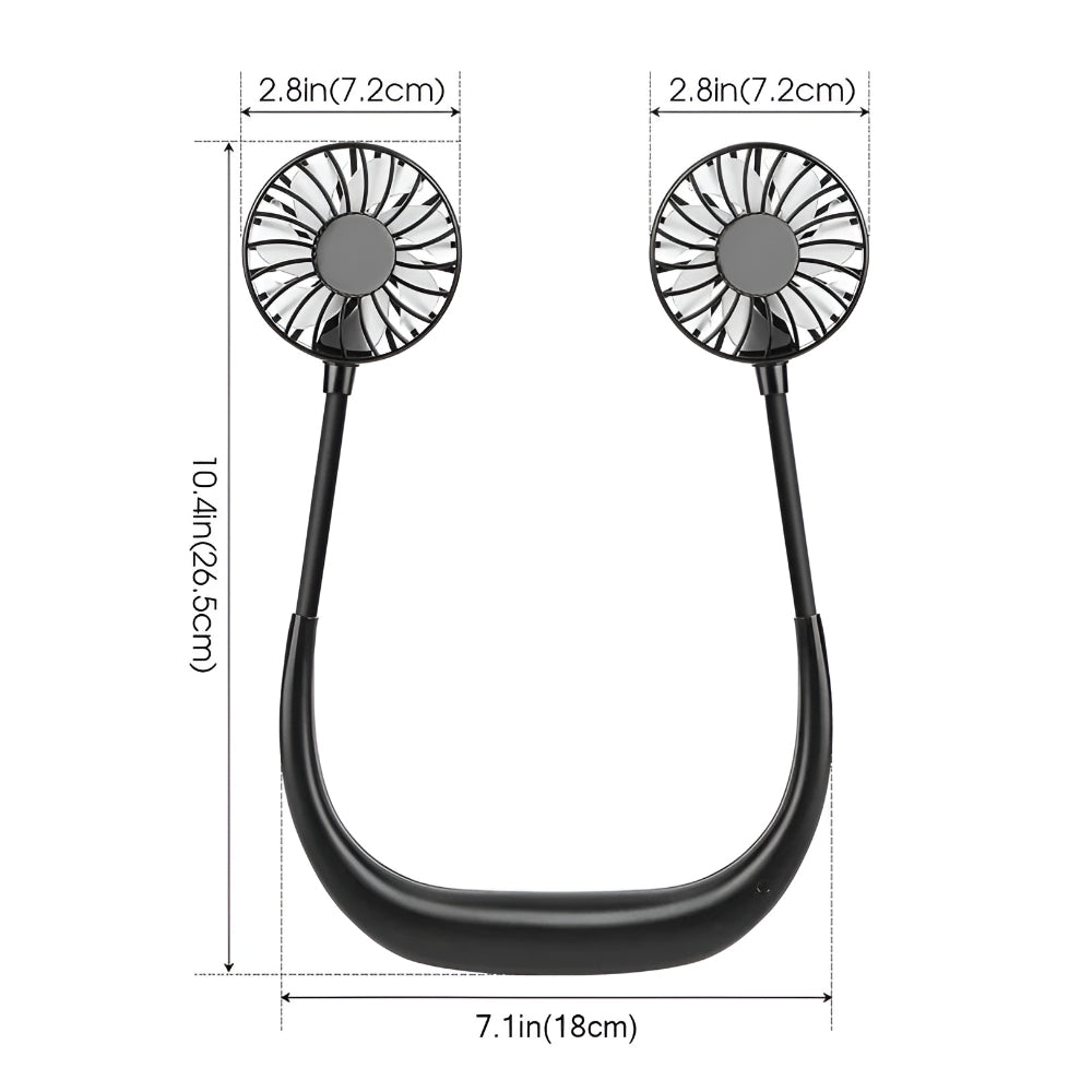 Rechargeable Neck Fan With Hands-Free Portable Cooling