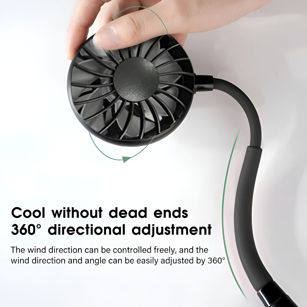 Rechargeable Neck Fan With Hands-Free Portable Cooling