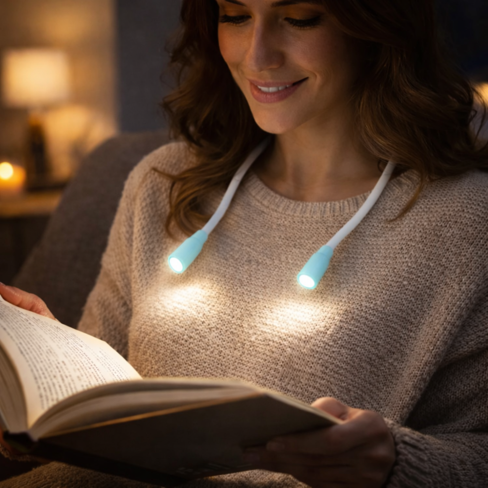 Luz de Pescoço LED Recarregável para Leitura Sem Uso das Mãos