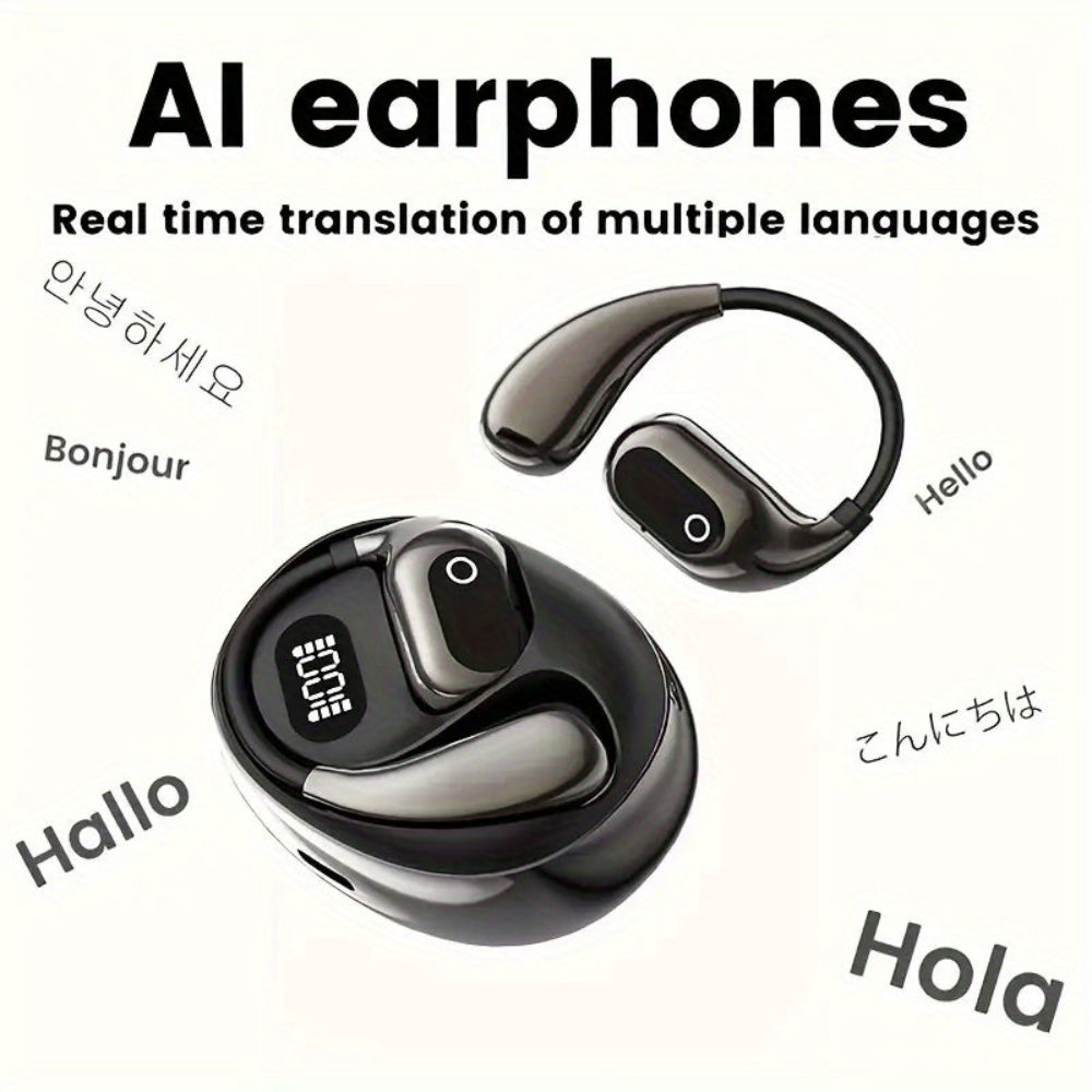 Trådlösa Bluetooth-översättaröronproppar med brusreducerande headset