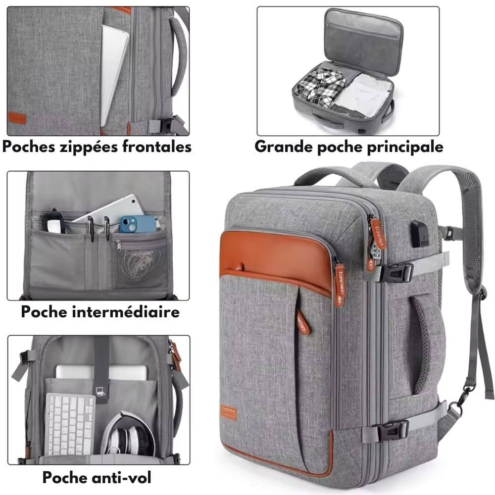 TrailNova Pack Cabin Rucksack mit Schuhfach und USB-Anschluss
