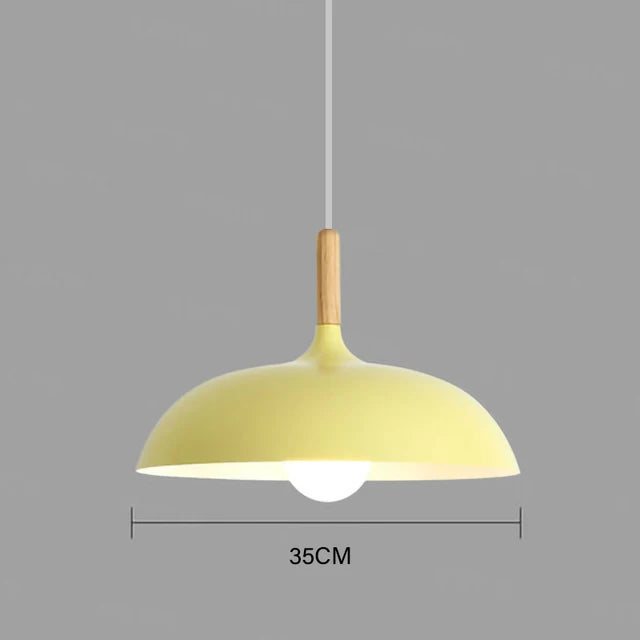 Lámpara de techo con acento de roble y LED cálido para sala de estar y dormitorio