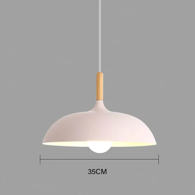 Lámpara de techo con acento de roble y LED cálido para sala de estar y dormitorio