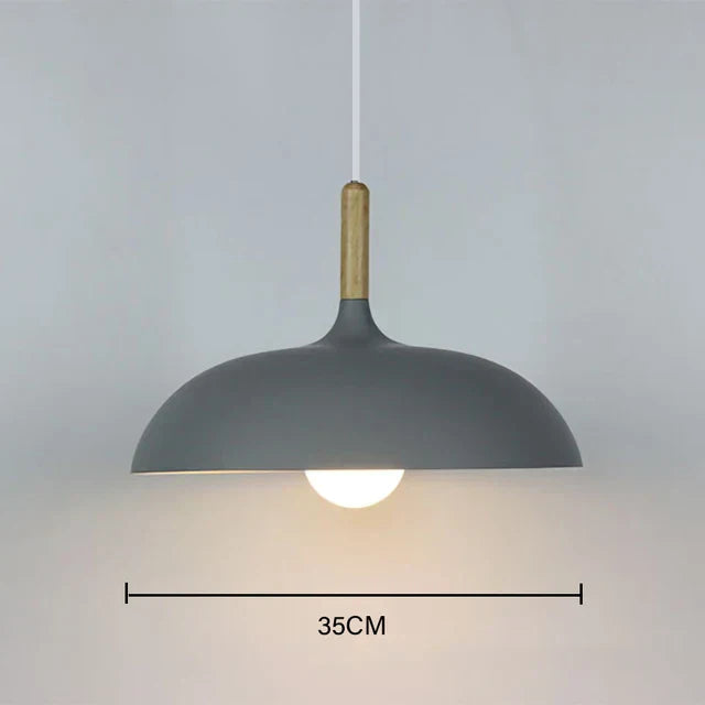 Lámpara de techo con acento de roble y LED cálido para sala de estar y dormitorio