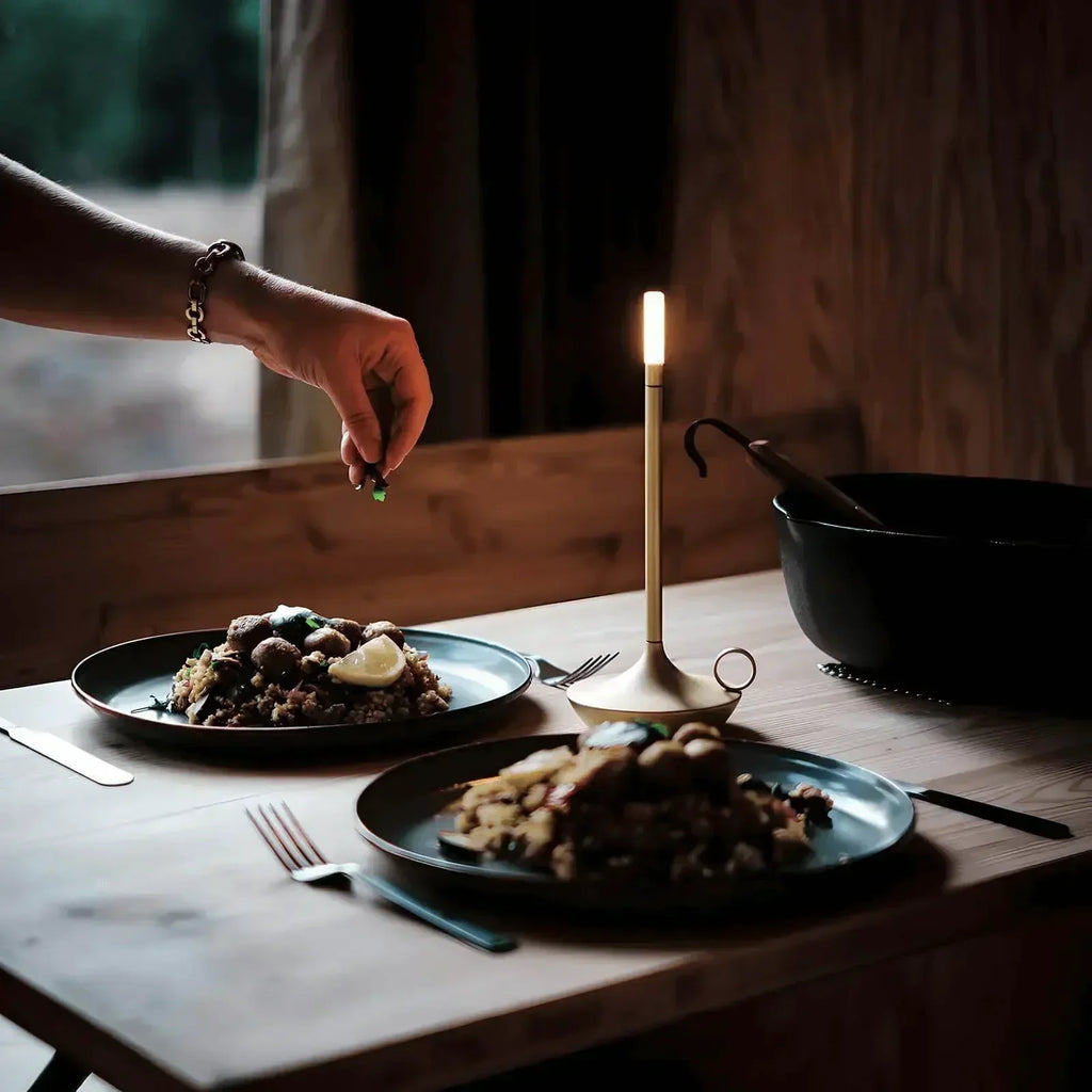 Graceful Curves Define LumenAstra Candlestick Lamp For Timeless Charm