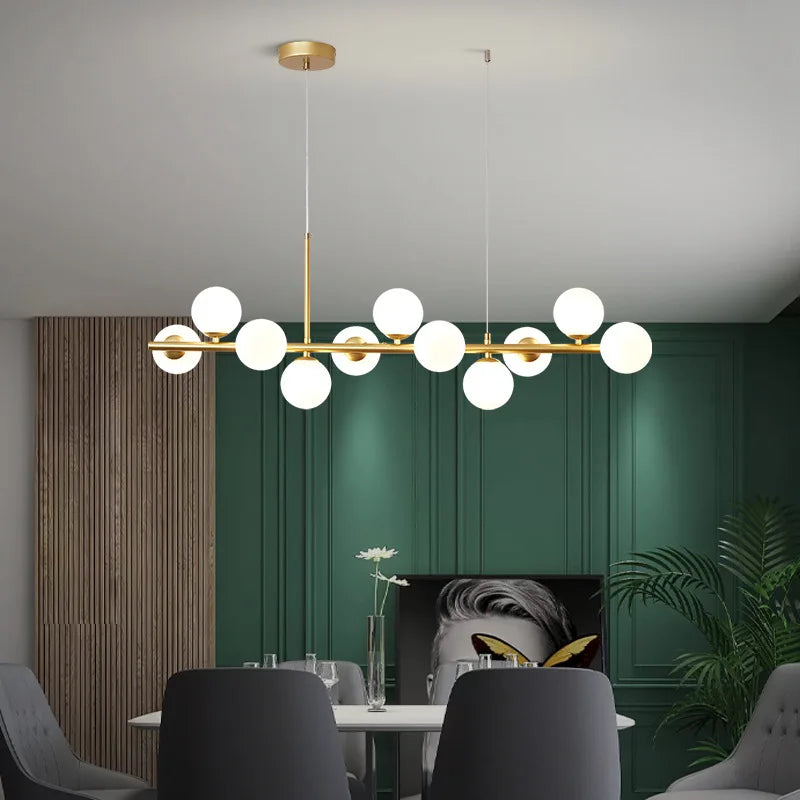 Lampada a sospensione in vetro NordicGlow per cucina, elegante plafoniera nera
