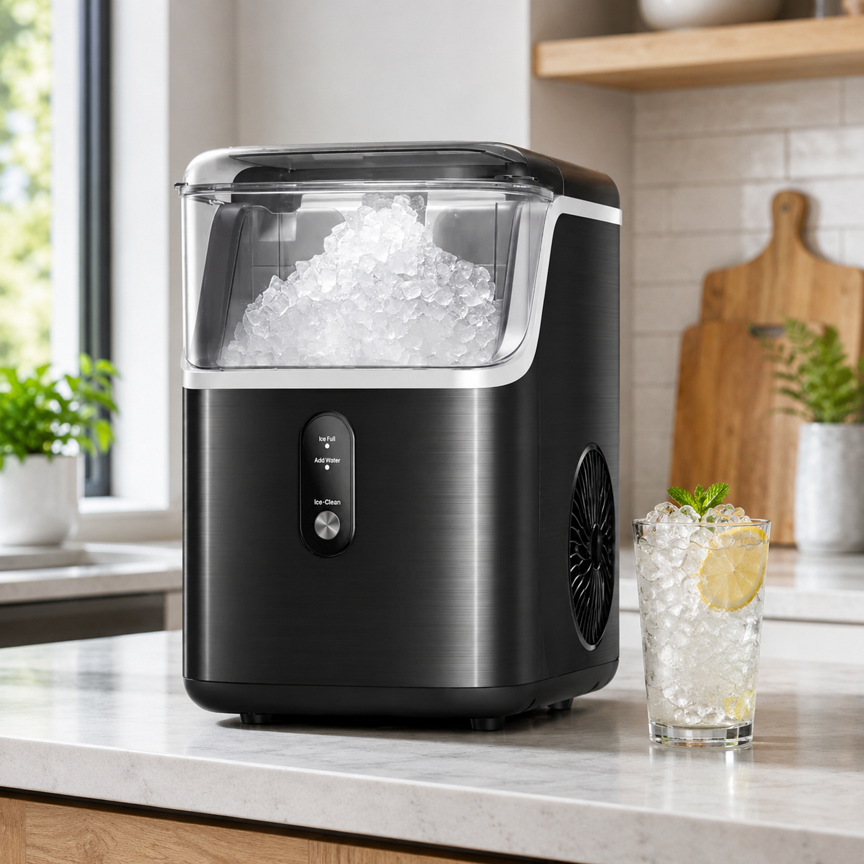 Nugget Ice Maker For Countertops Portable Compact Ice Machine