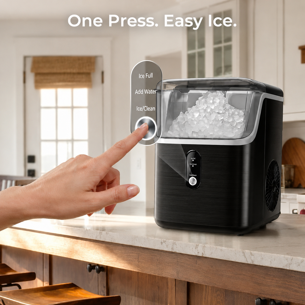 Nugget Ice Maker For Countertops Portable Compact Ice Machine