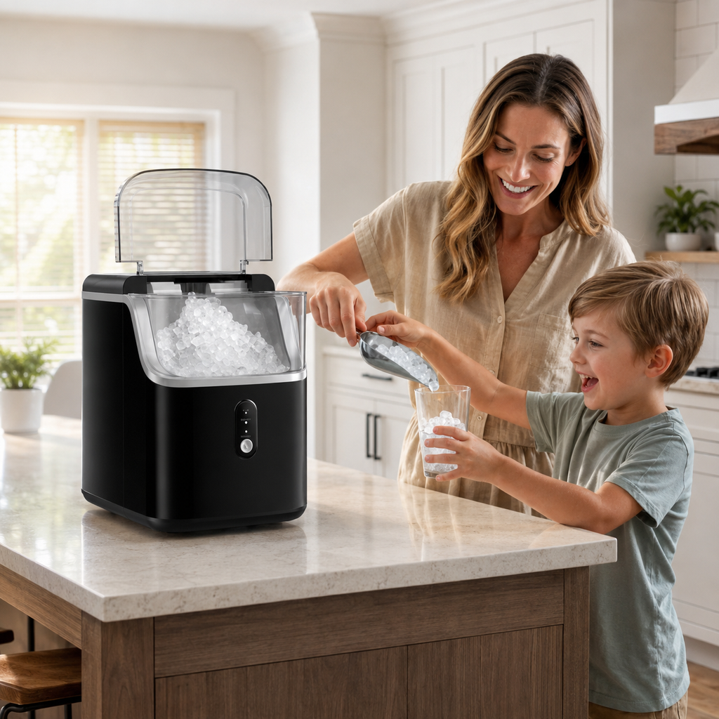 Nugget Ice Maker For Countertops Portable Compact Ice Machine