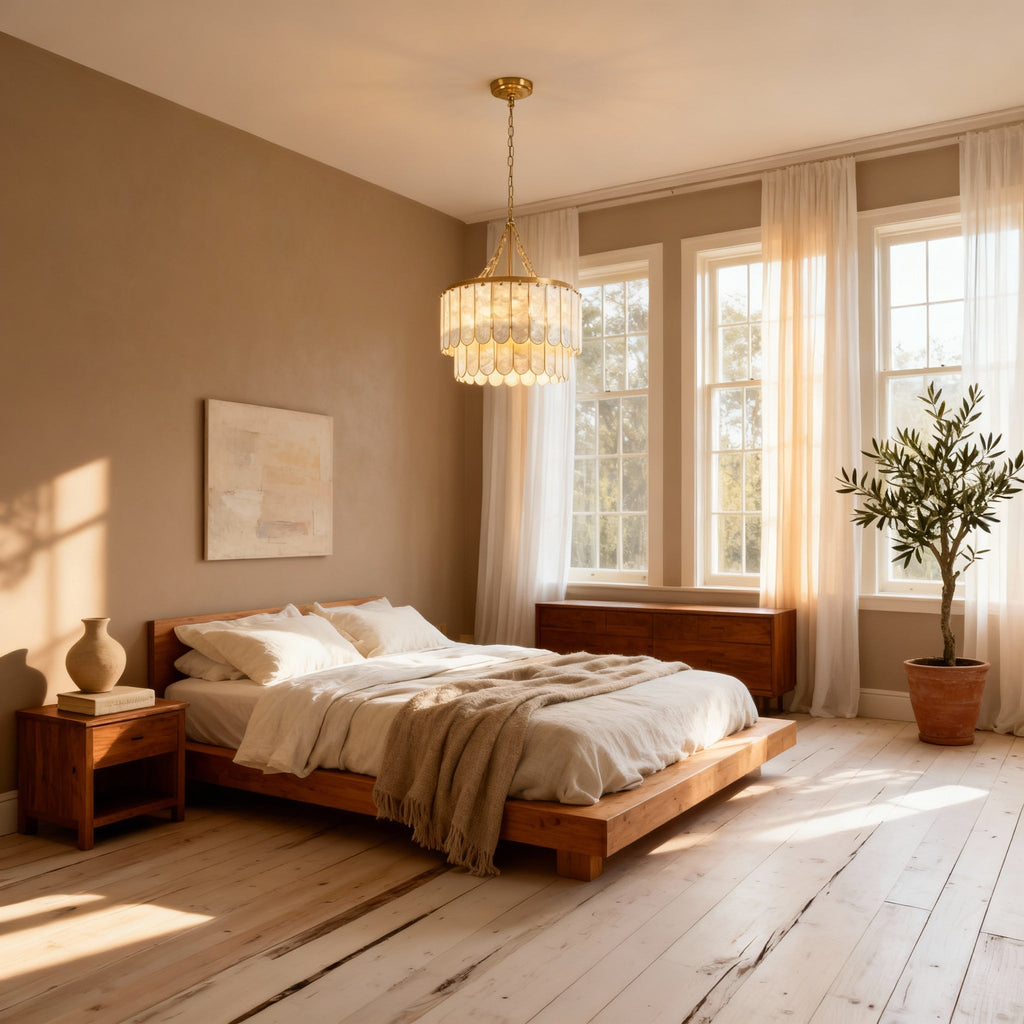 AuroraLume Elegante Moderne Capiz Schelp Eetkamer Kroonluchter