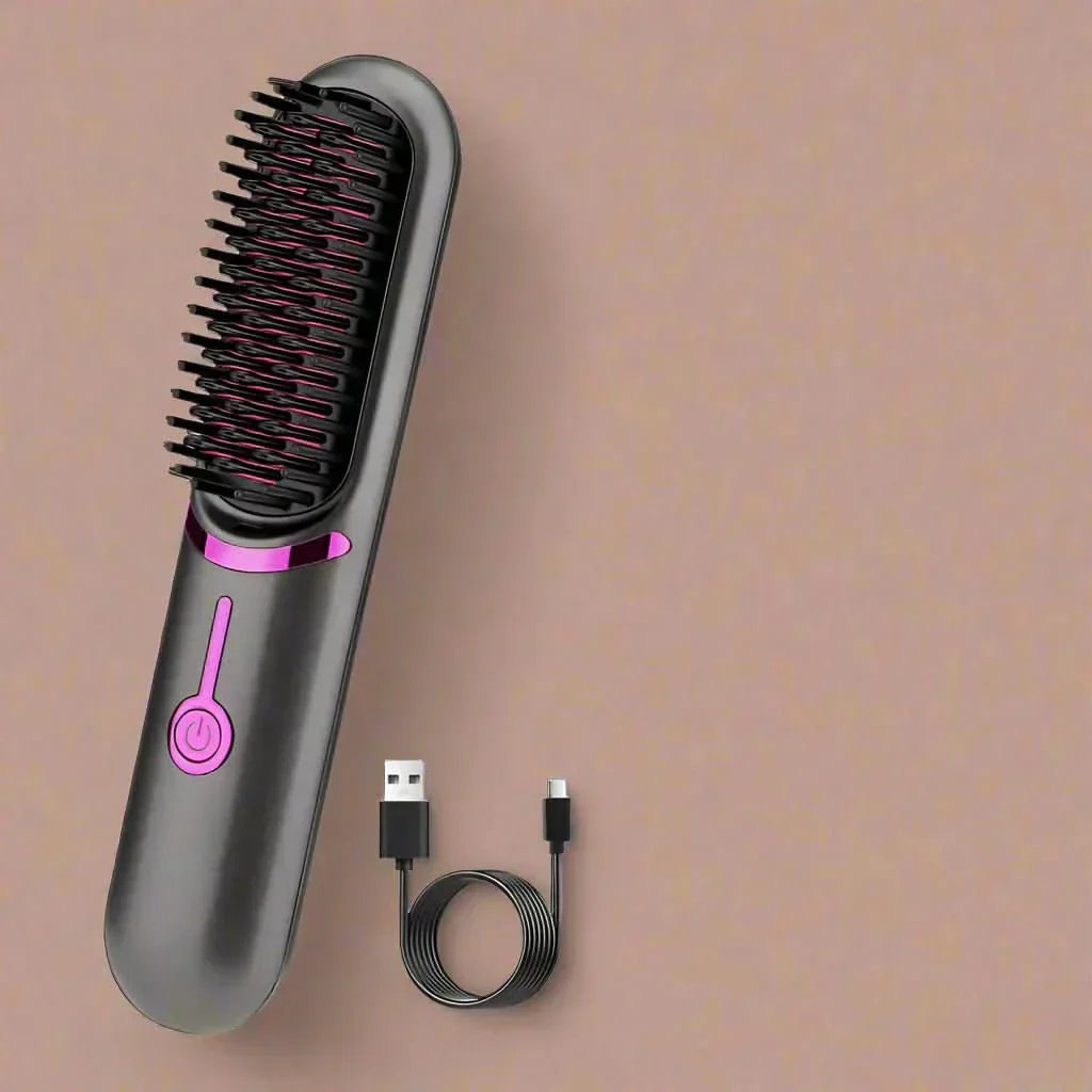 NovaGlow Cordless Straightening Brush Styler For Straight Hair Everywhere