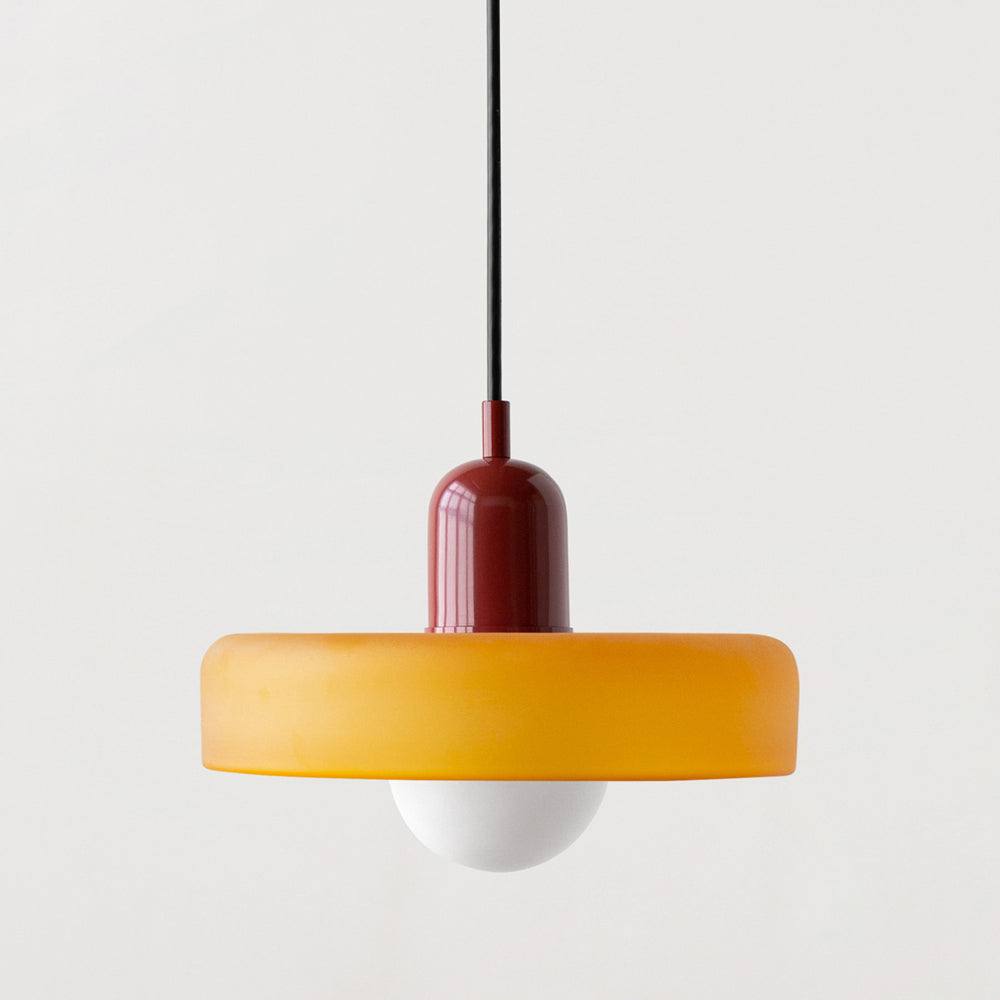 Lampada a sospensione nordica con aspetto in vetro retrò per spazi moderni e colorati