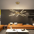 Lustre Aurora Web Gold avec éclat ambiant chaud pour pièces modernes