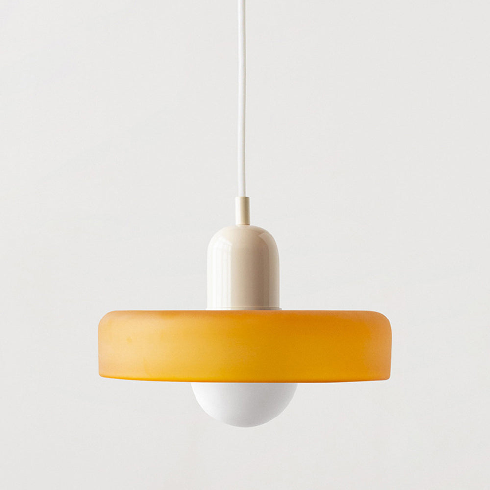 Lampada a sospensione nordica con aspetto in vetro retrò per spazi moderni e colorati