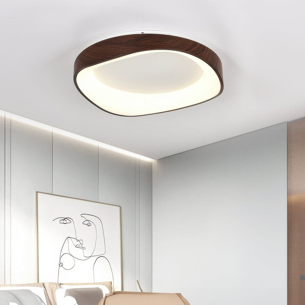 Wood Look Scandinavian LED Ceiling Light For Living Room And Bedroom