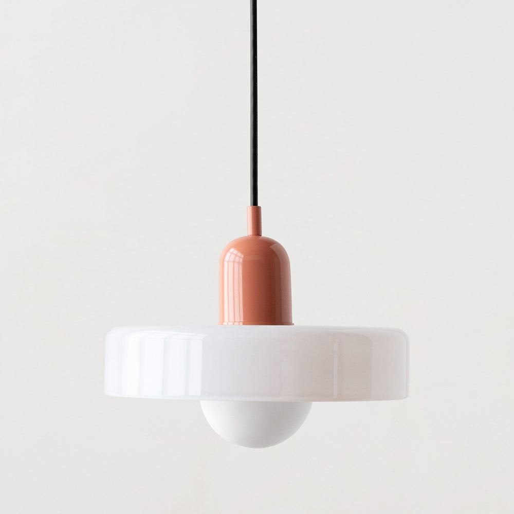 Lampada a sospensione nordica con aspetto in vetro retrò per spazi moderni e colorati