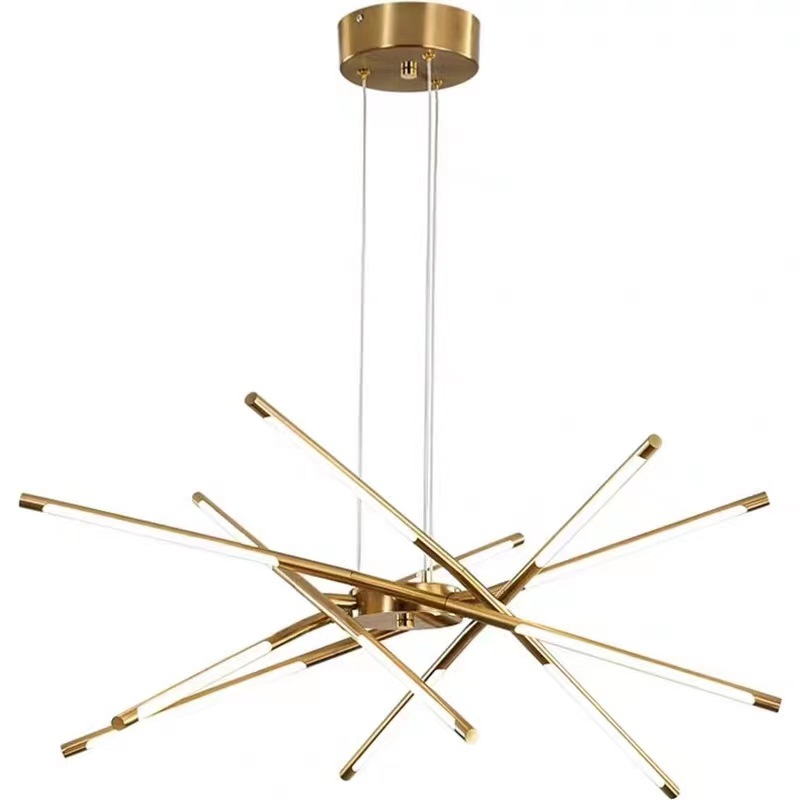 Lustre Aurora Web Gold avec éclat ambiant chaud pour pièces modernes