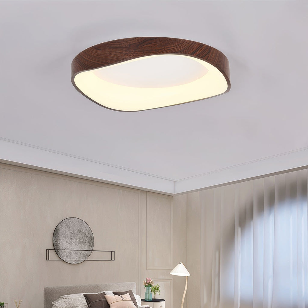 Wood Look Scandinavian LED Ceiling Light For Living Room And Bedroom