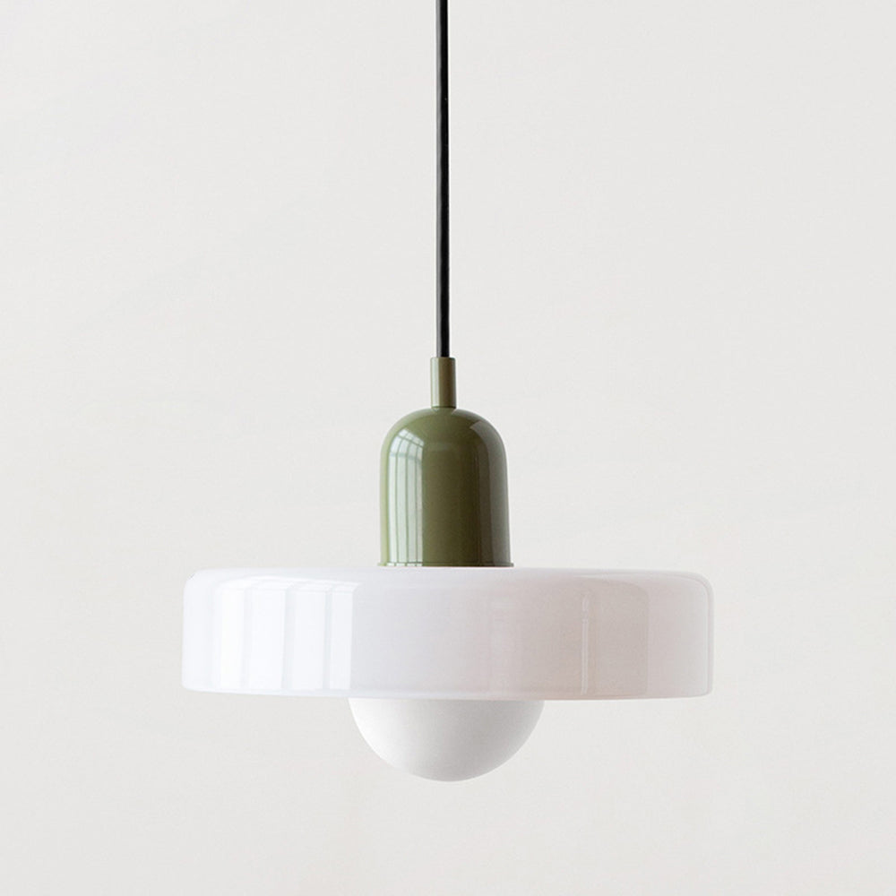 Lampada a sospensione nordica con aspetto in vetro retrò per spazi moderni e colorati