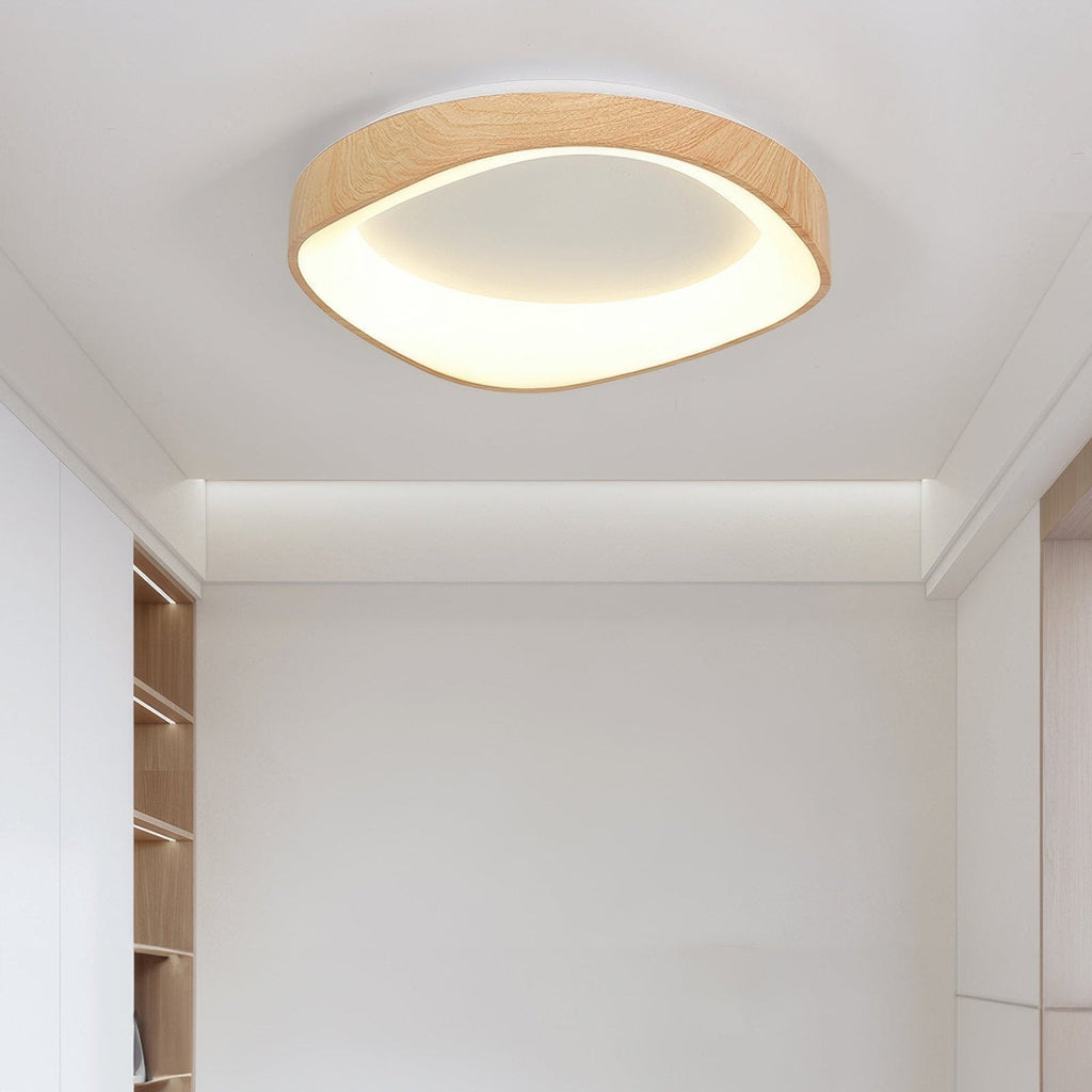 Wood Look Scandinavian LED Ceiling Light For Living Room And Bedroom