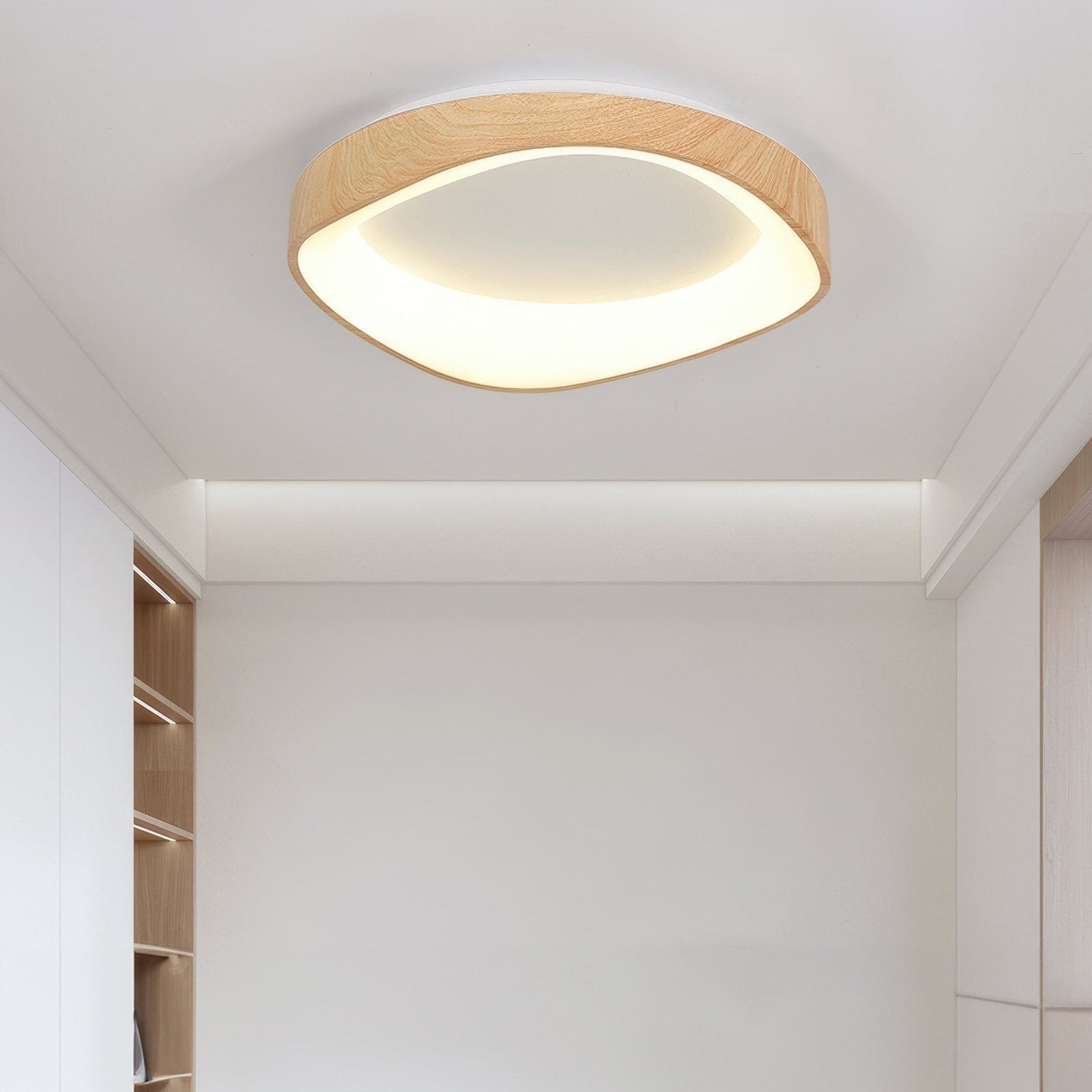 Wood Look Scandinavian LED Ceiling Light For Living Room And Bedroom