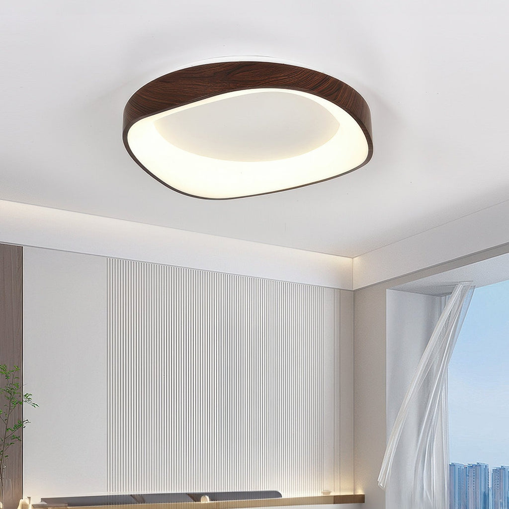 Wood Look Scandinavian LED Ceiling Light For Living Room And Bedroom