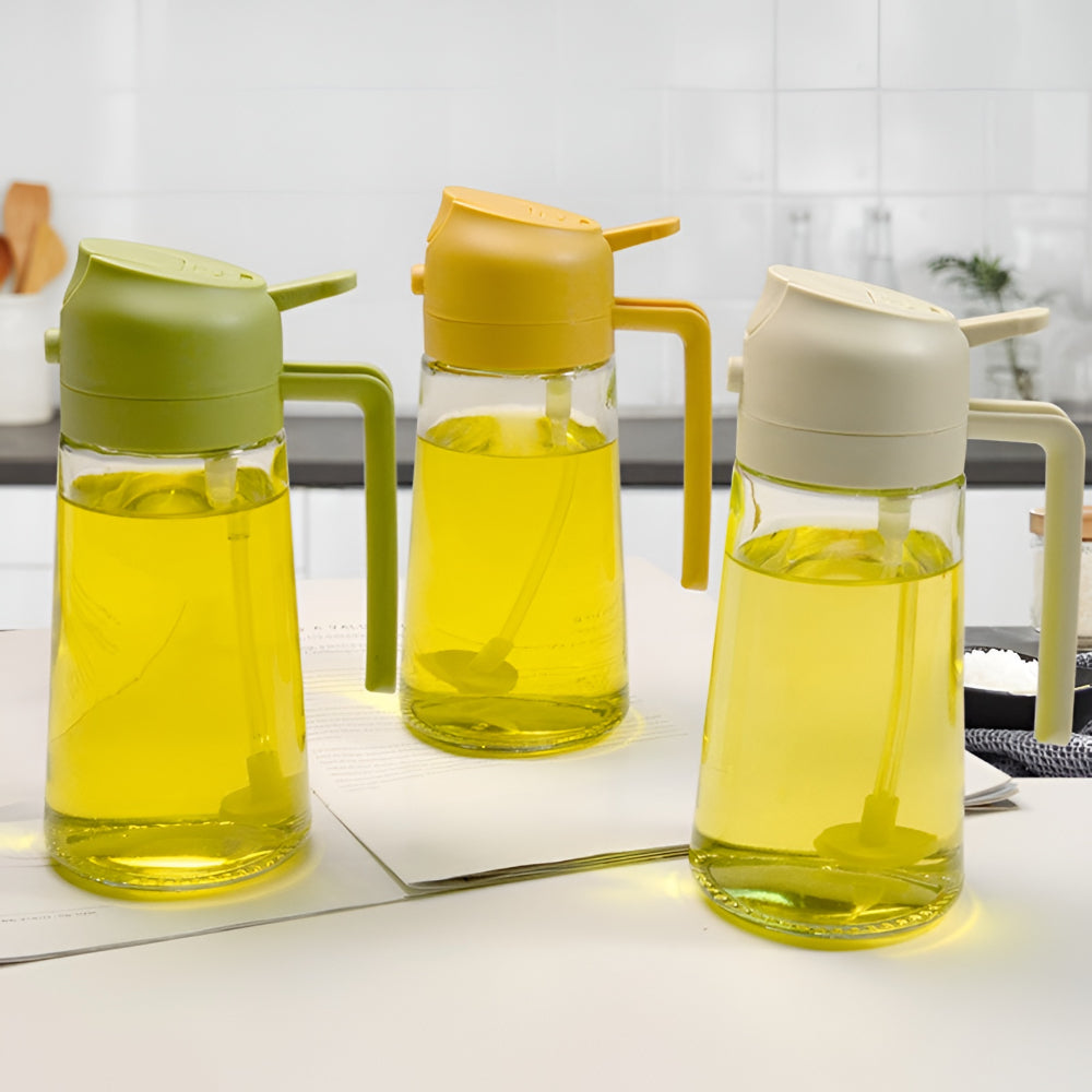 Glass Oil Dispenser And Sprayer For Kitchen, Refillable Spray Bottle